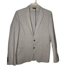 Haggar Smart Wash Highland Blazer Mens 40R Light Grey 2 Button Stretch HJ70302L